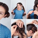 Hairstyle two braided buns